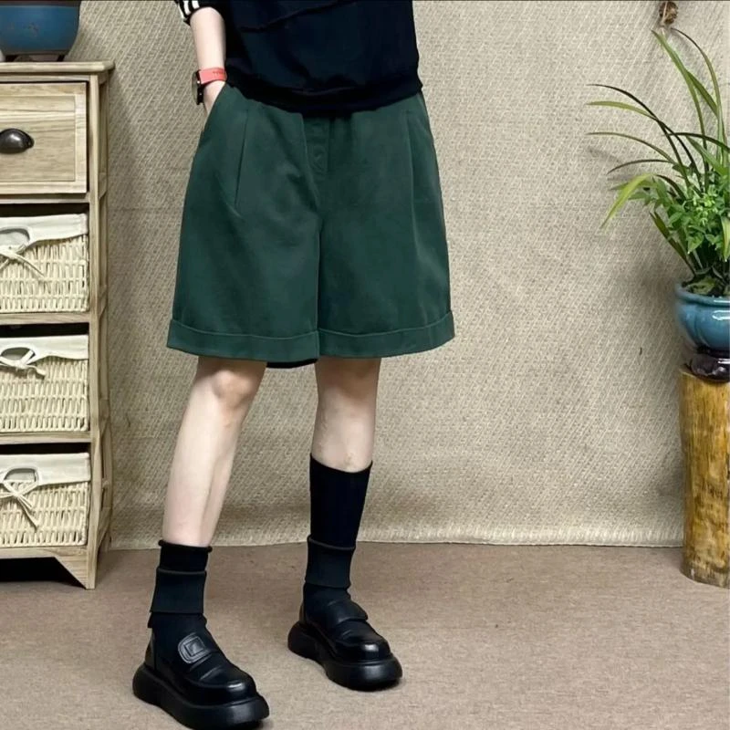 夏季新款休闲风薄款爆款宽松显瘦短裤高腰A字外穿百搭洋气女短裤