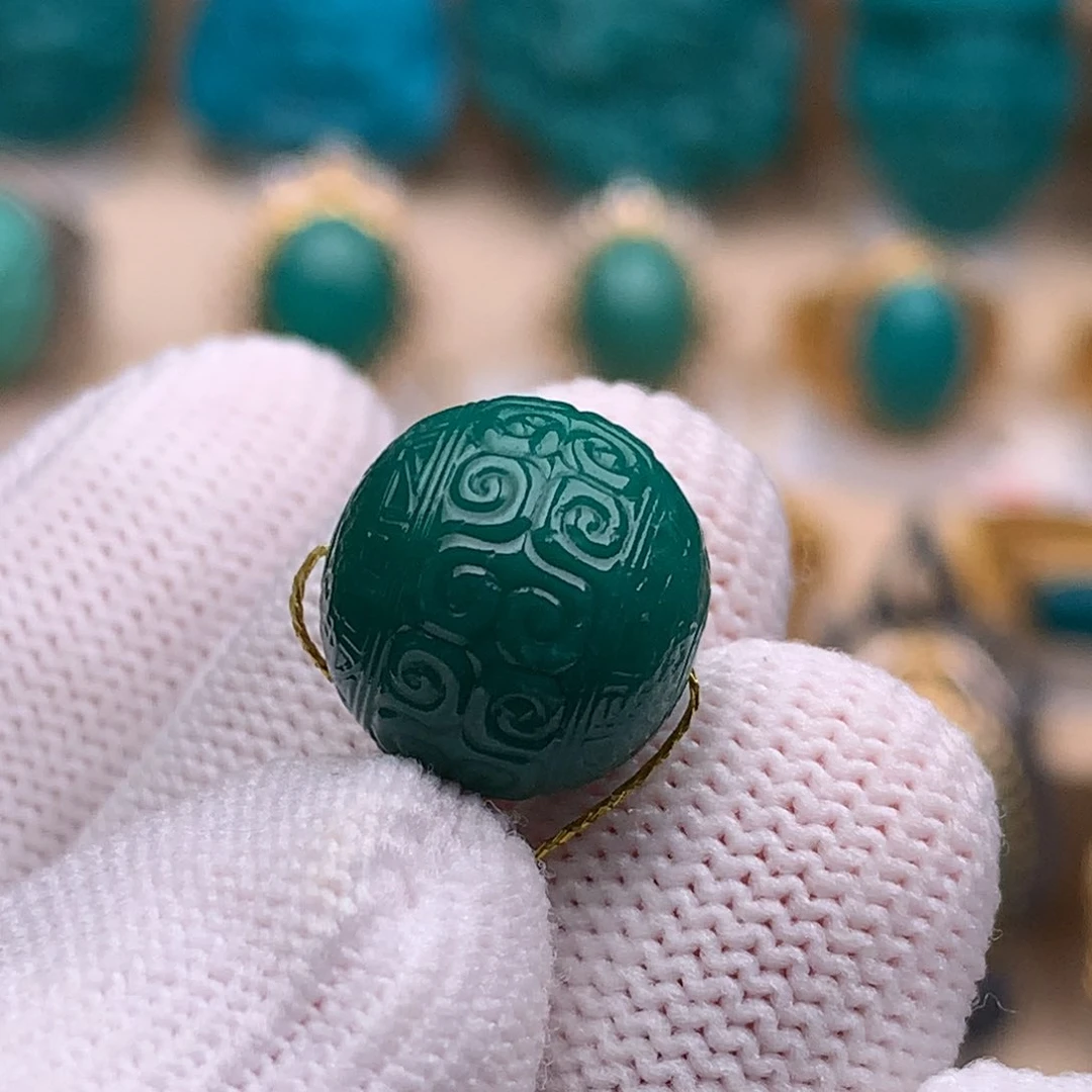 未镶嵌绿松石珠宝奇石13mm