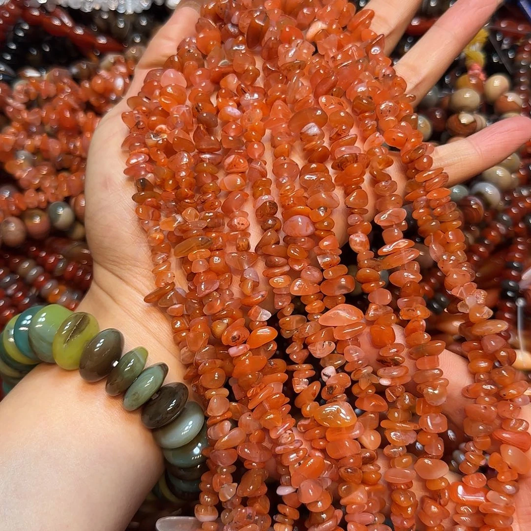 玛瑙/玉髓未镶嵌珠宝半成品天然冰飘南红玛瑙绕手4圈