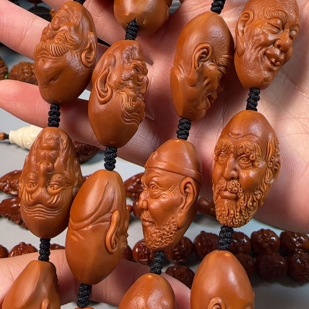 手串橄榄核水晶核十八罗汉脖挂