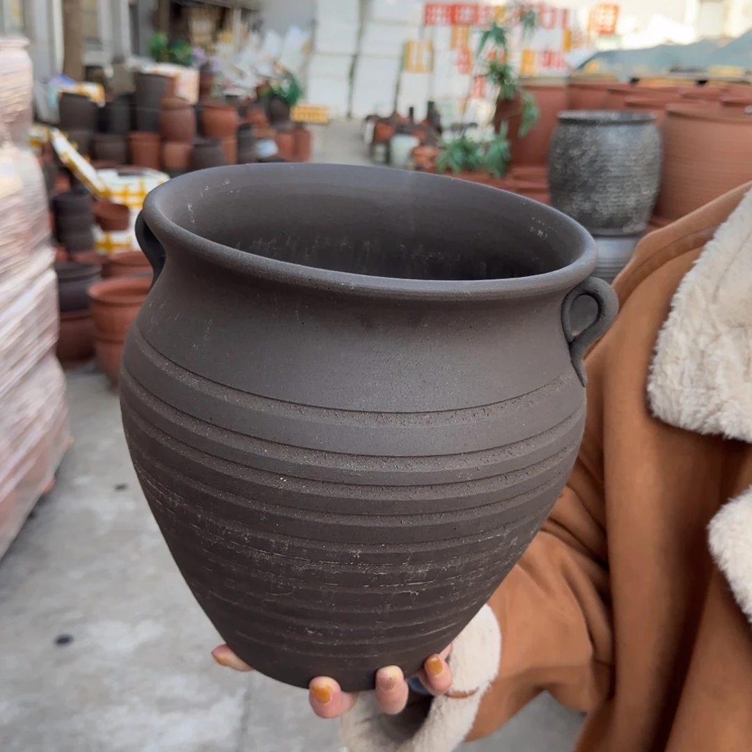 紫砂花盆紫砂花盆 口23高25