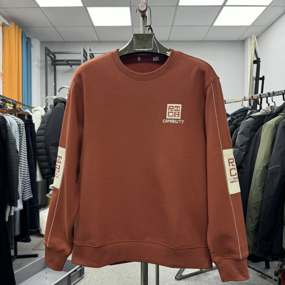 冬季加绒圆领款套头卫衣WY53078