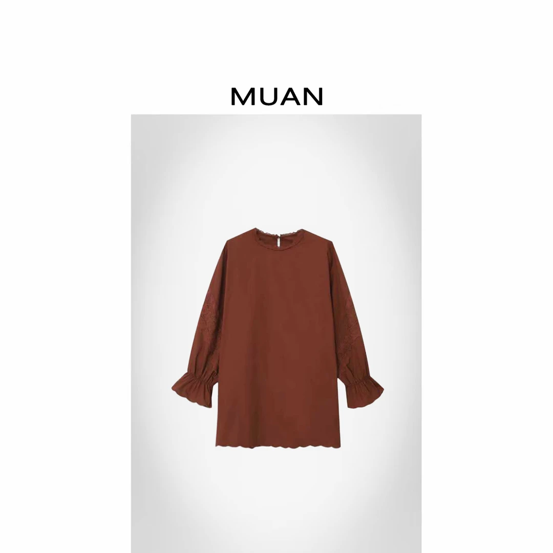 木岸MUAN：《帕尔马衬衫》定制100棉复古简约长袖衬衫上衣女DG3-8977