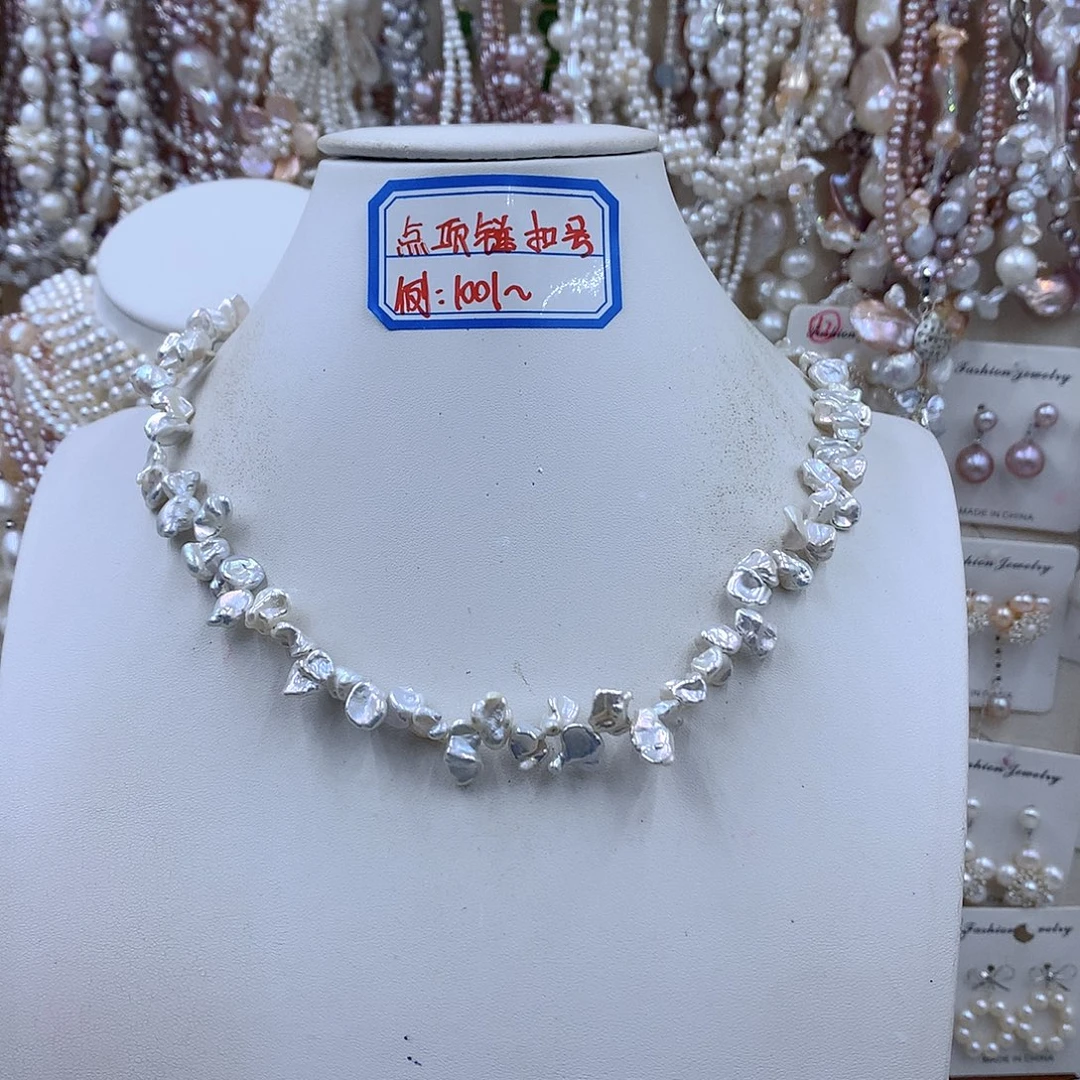 淡水珍珠项链耳饰银S925镶嵌
