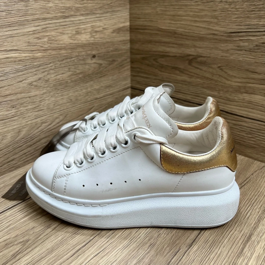 90新 Alexander McQueen/亚历山大·麦昆 金尾小白鞋 34.5码