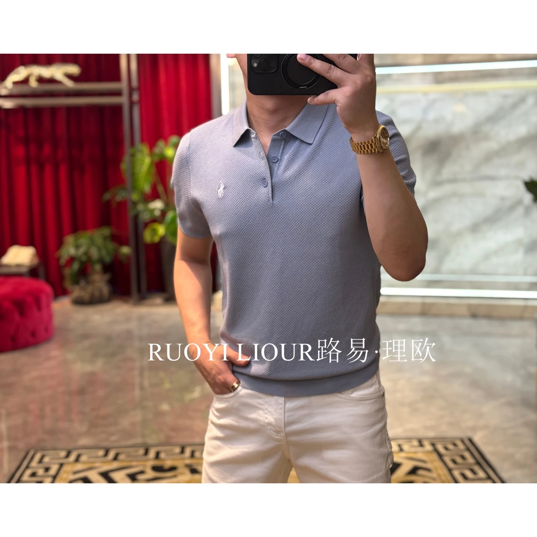 【路易理欧】2025欧货男士纯色简约伊力特精英系列polo衫0269