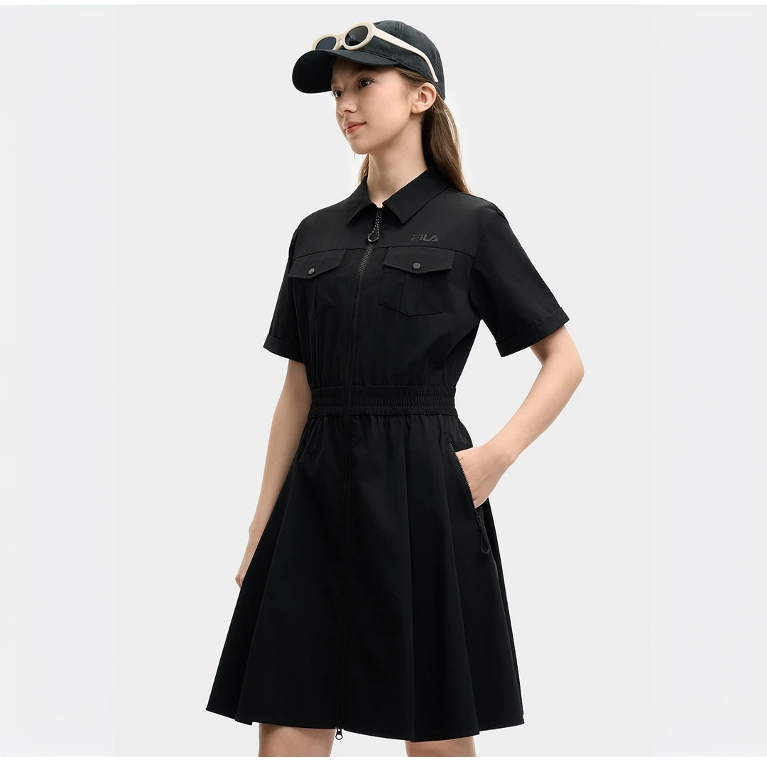 Fila/斐乐女装春夏新款【梭织凉感防晒拉链连衣裙】百搭F11W529301F