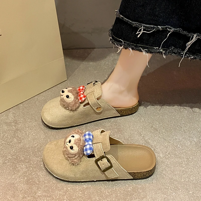 勃肯鞋女2025夏季新款外穿厚底软底博肯包头网红半拖鞋一脚蹬懒人