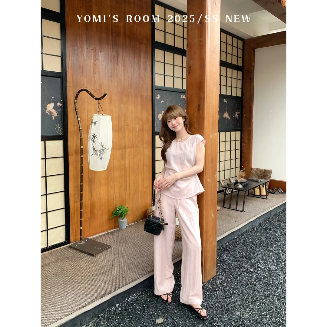 YOMI小个子【桃桃乌龙】莱赛尔上下装套装气质休闲通勤薄款夏季显瘦