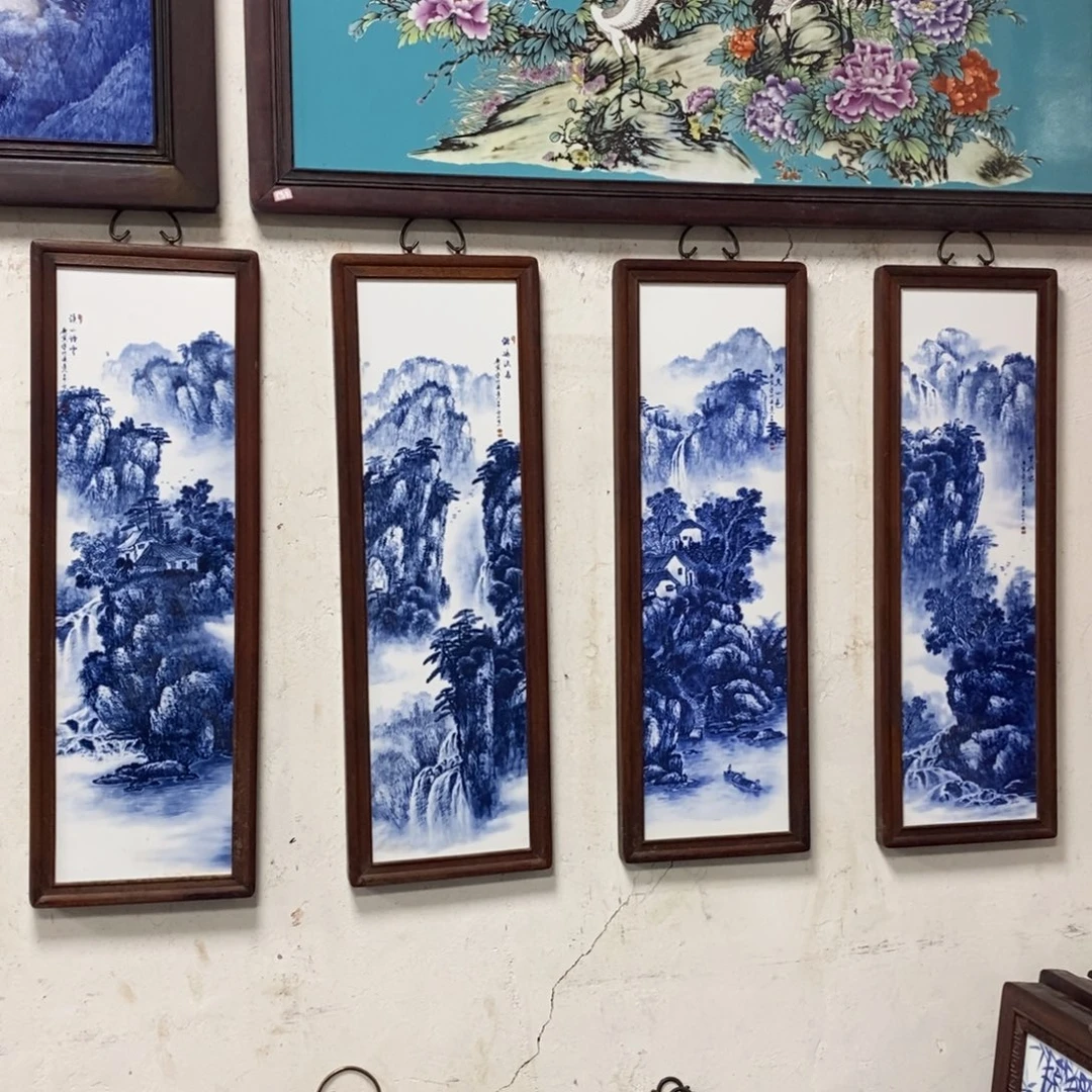 瓷80*28*4 景德镇瓷板画柴窑烧制