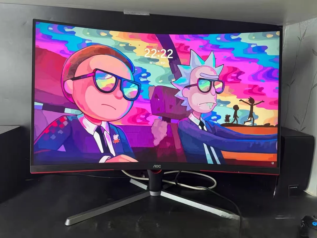 9新 AOCATER AOC 32寸2K165HZ高清电竞大曲无原厂支架支持机械臂