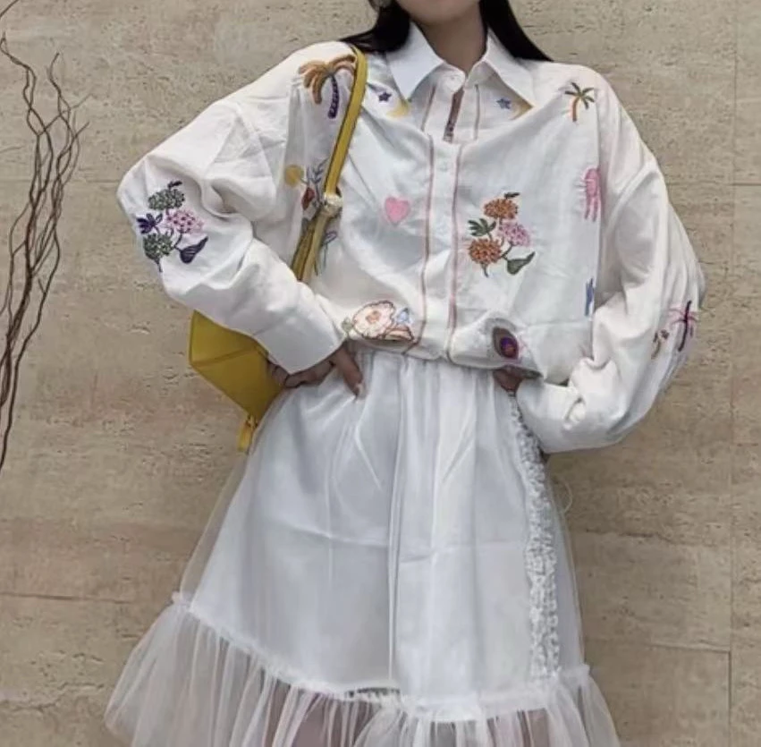 桃子自制 89622 重工刺绣防晒衬衣