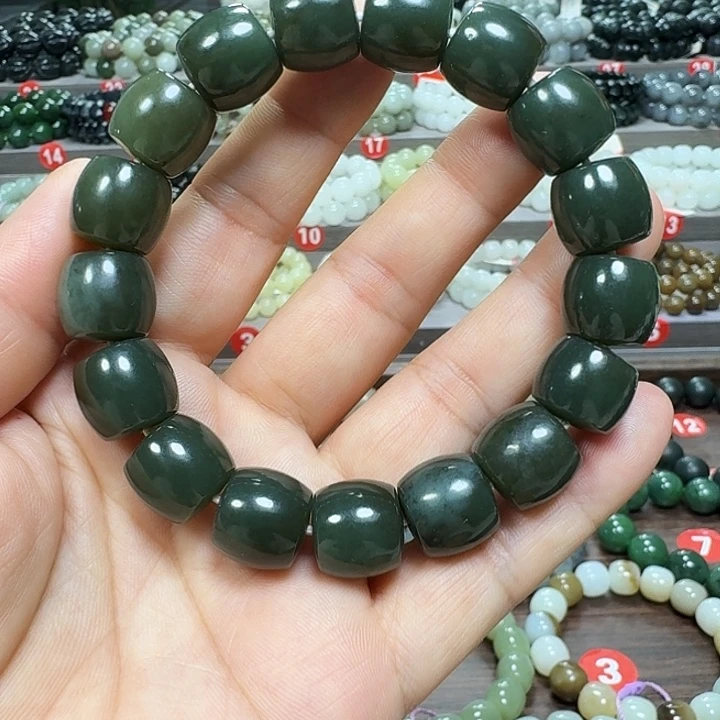 未镶嵌手链和田玉新疆若羌青黄口料直切卡14