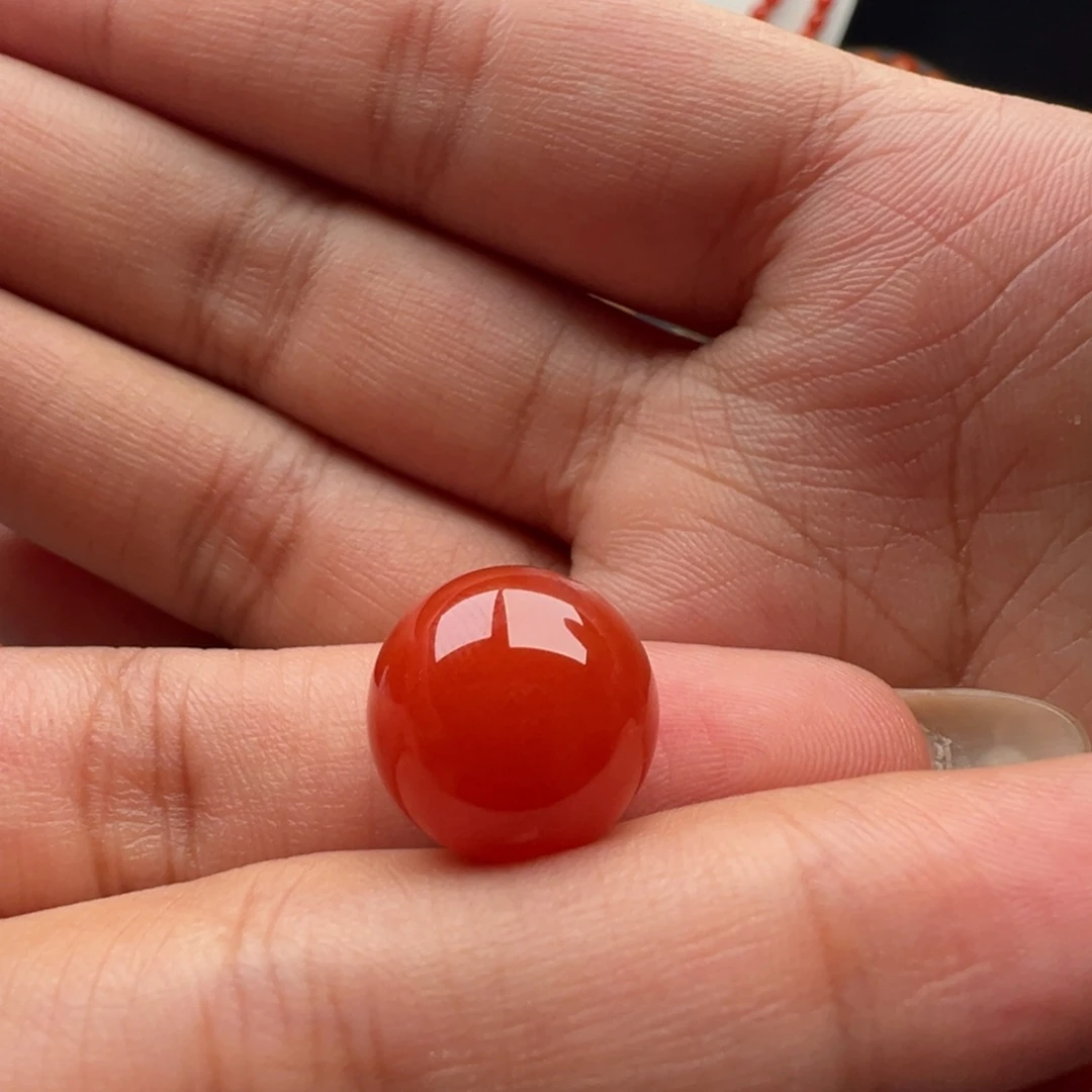 南红玛瑙未镶嵌圆珠14.3