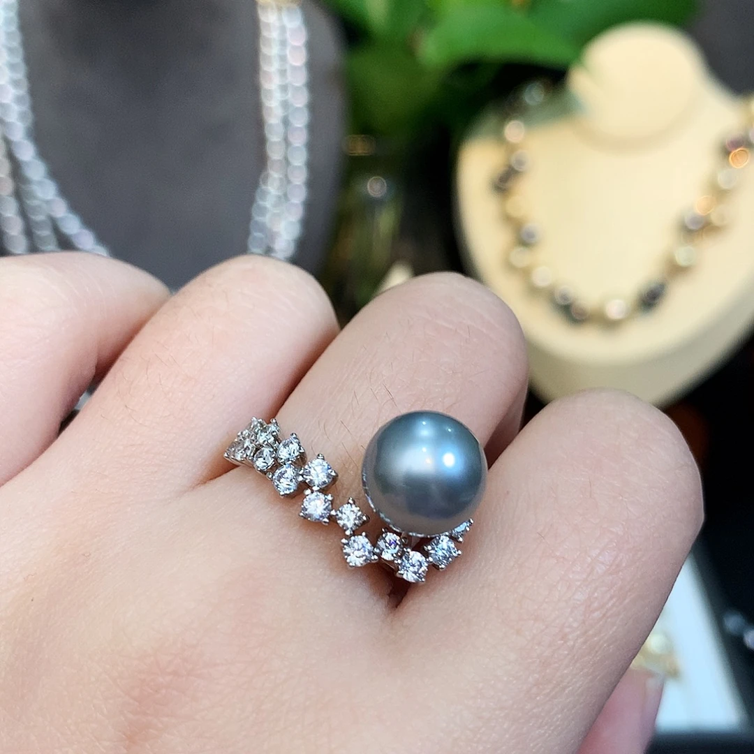 海水珍珠戒指银S925镶嵌