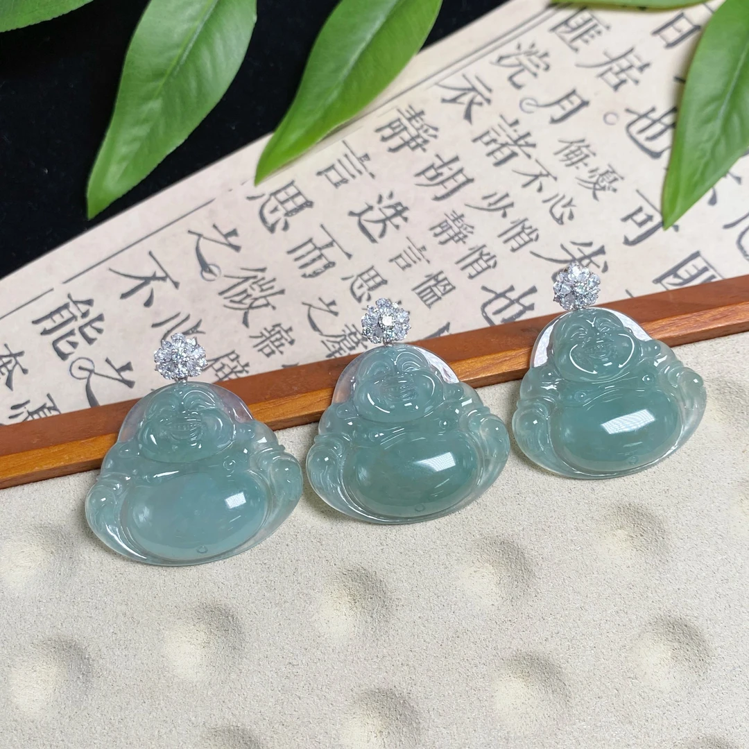 思懿手镯之家-18k翡翠佛公-约32*27*6mm-50432-MC-多样性发一