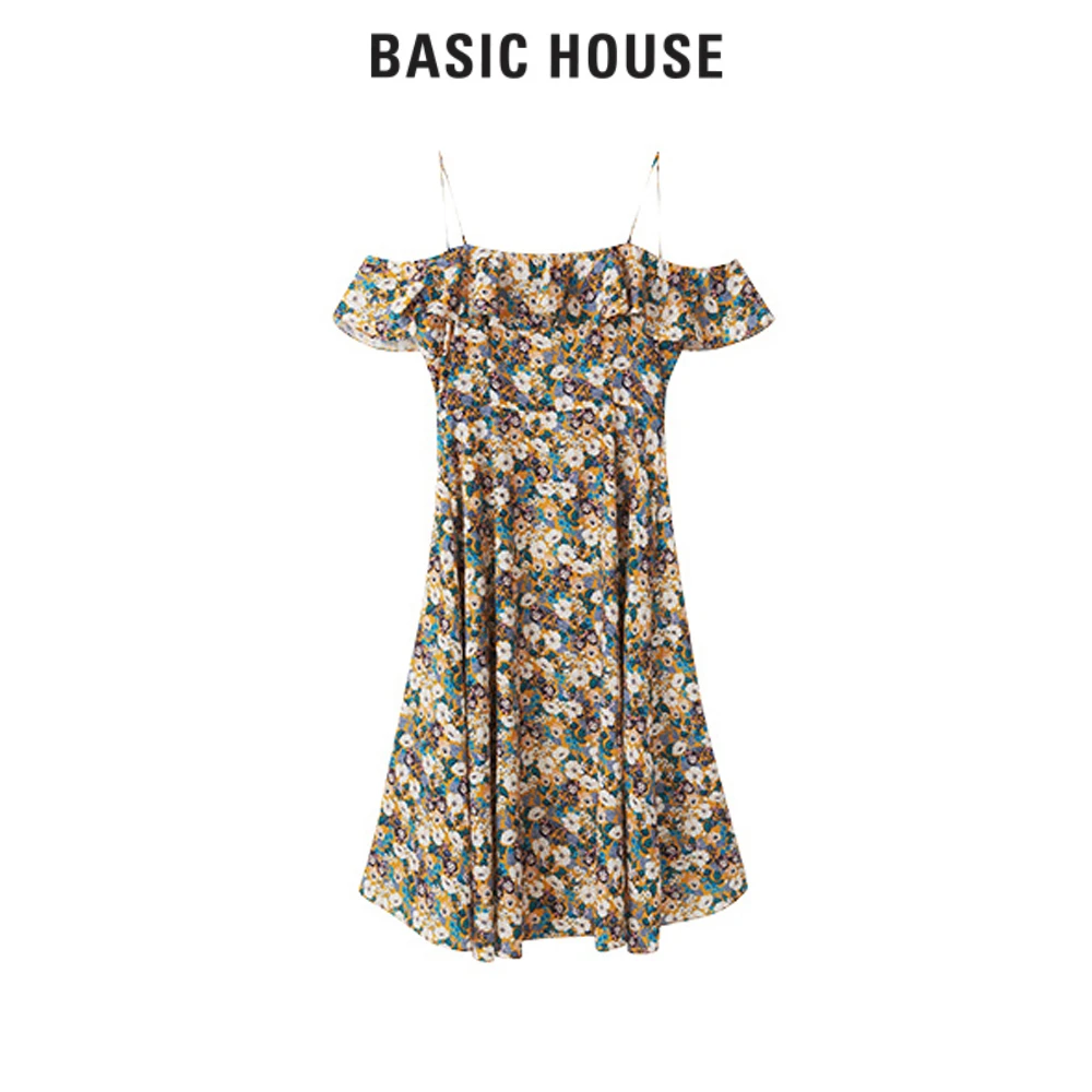Basic House/百家好时尚吊带连衣裙 BJ2485-HUOP328UMU