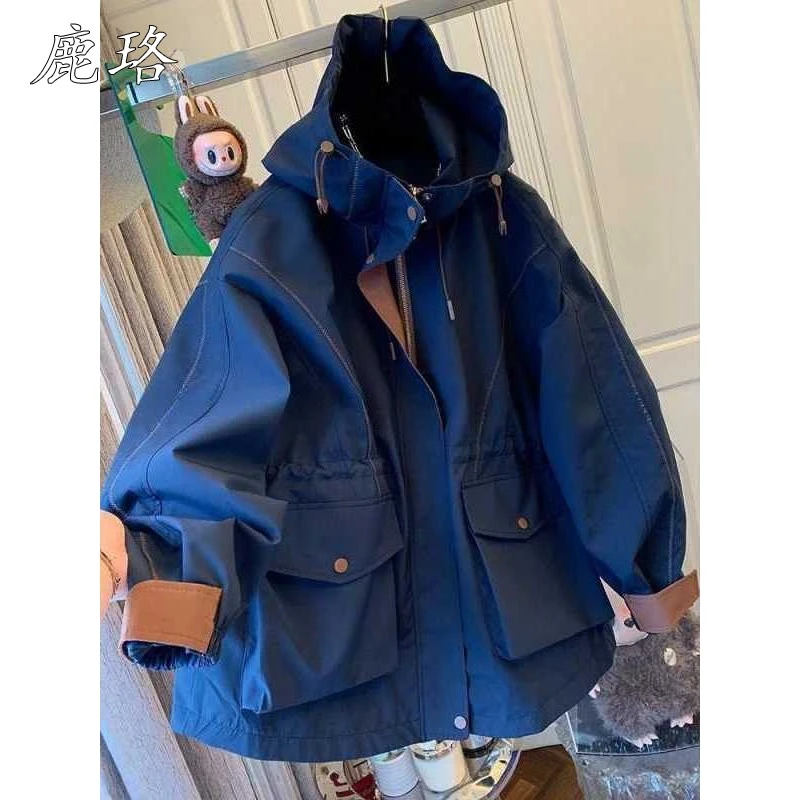 大码欧洲站中长款工装连帽夹棉冲锋衣女2025秋冬新款加厚防风外套