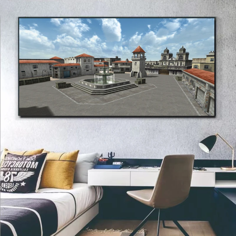 cf穿越火线装饰画沙发电竞房背景墙网咖网吧电竞酒店装饰壁画挂画