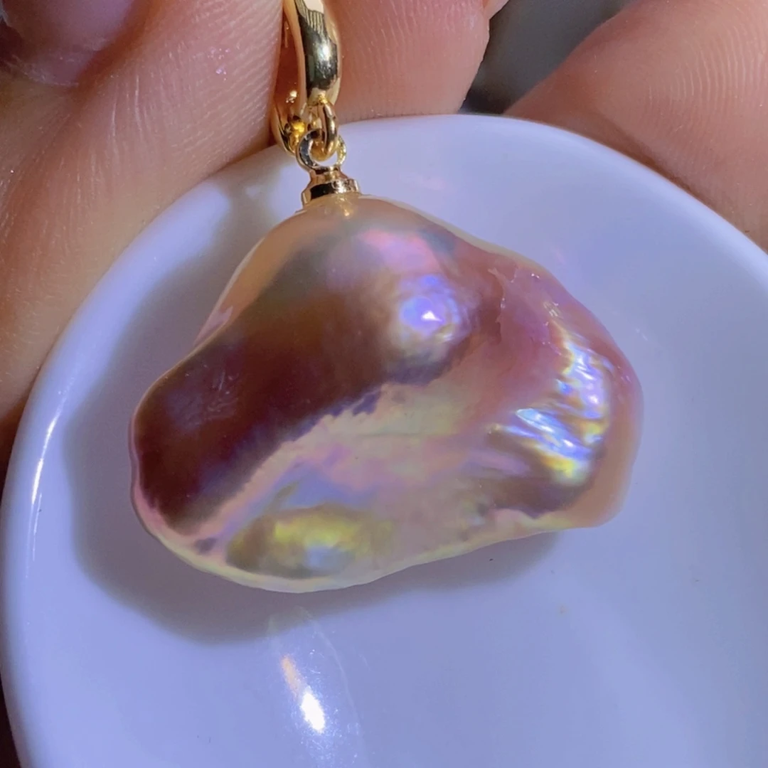 银S925镶嵌淡水珍珠微瑕天然淡水珍珠