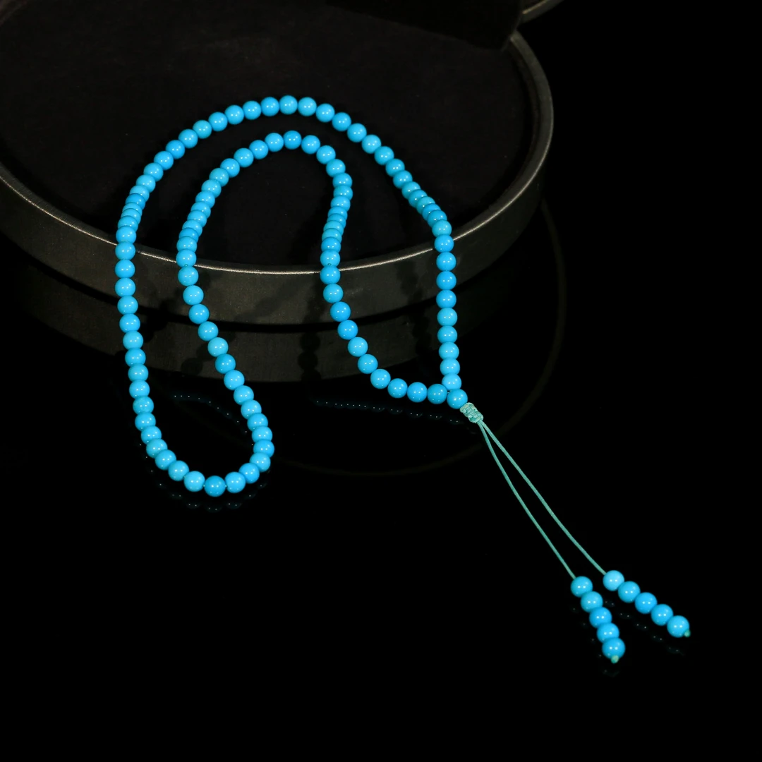 美松圆珠108项链高蓝约5mm-YY0254BJH