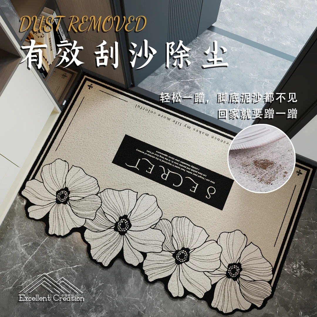入户门地垫家用耐脏免洗门外pvc丝圈可裁剪脚垫防滑地毯进门垫子