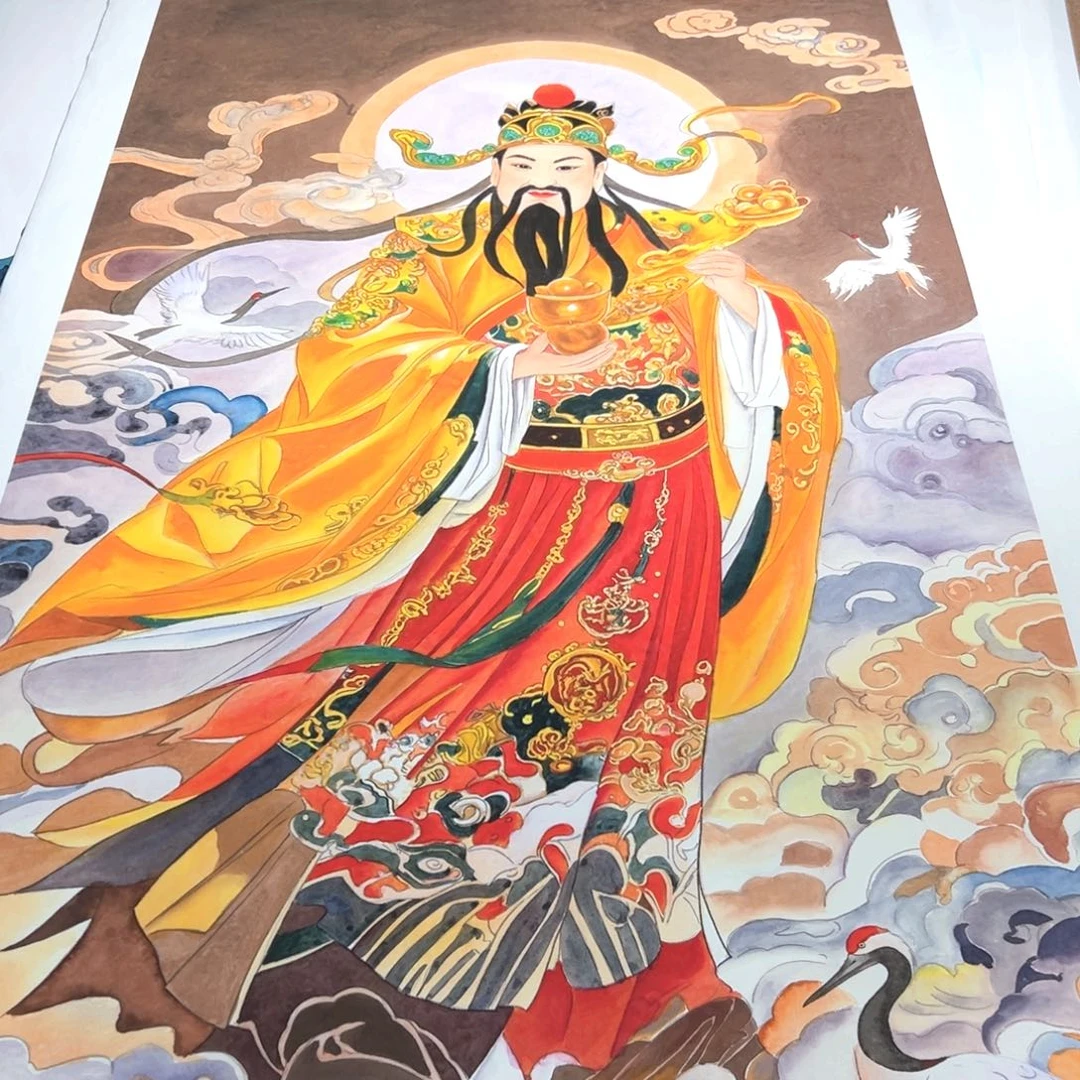 在***师国画秦老师财神作品