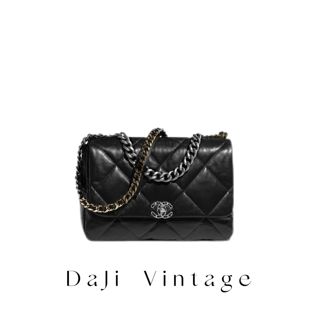 95新 Chanel/香奈儿 大吉中古/sh/Chanel黑银max19bag斜挎包