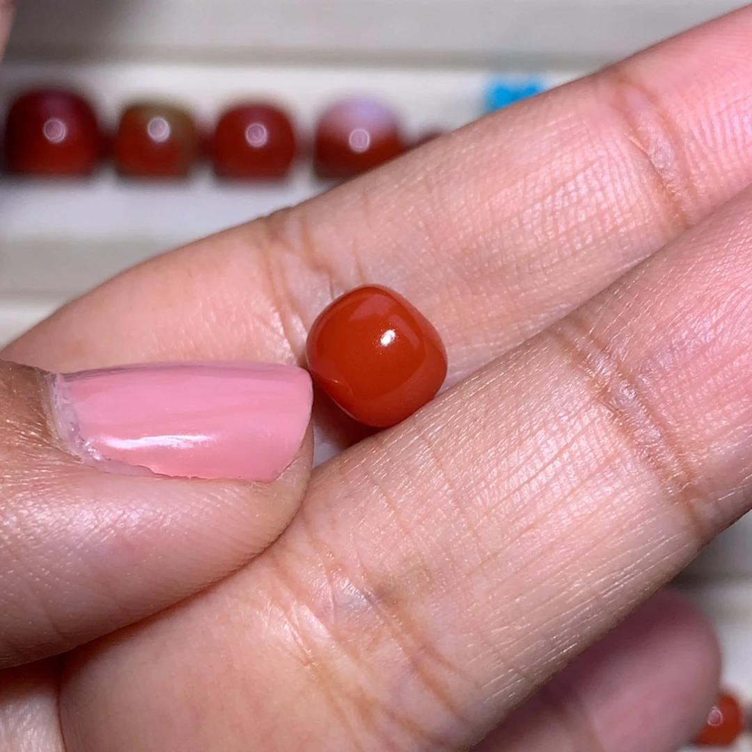 南红玛瑙未镶嵌老型8×7瓦西玫红