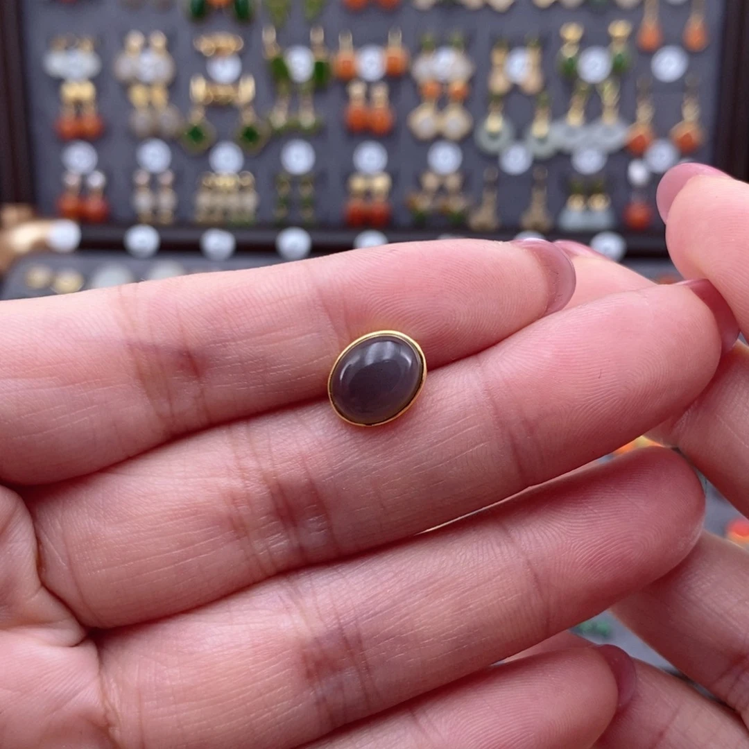 银S925镶嵌和田玉耳饰~**~