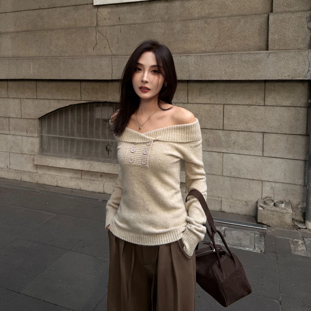 Moprobably李予诺「灰池」时尚个性百搭套头针织衫L5476211