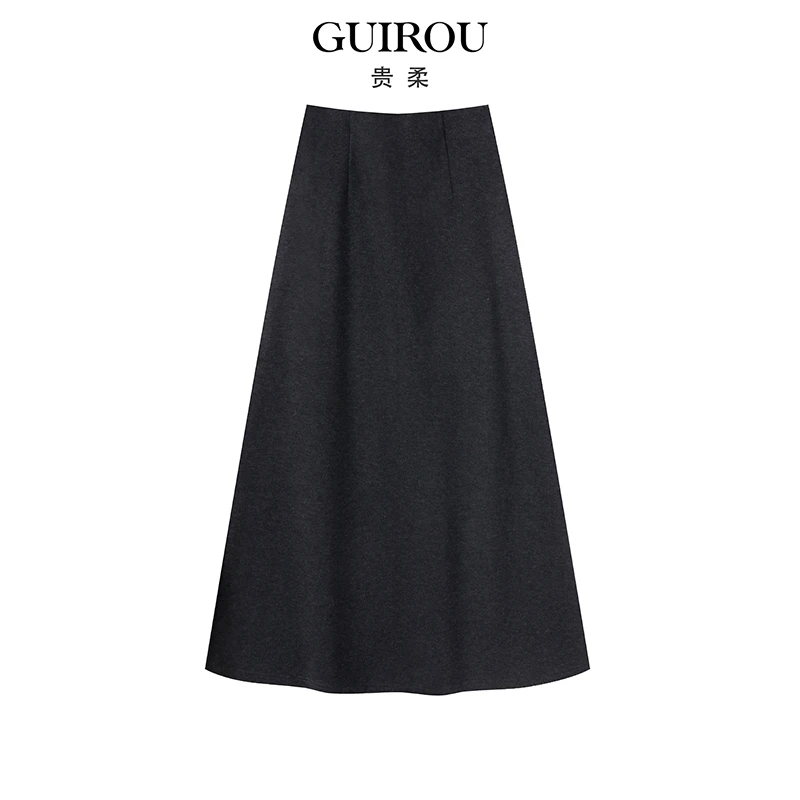 绵羊毛混纺通勤百搭毛呢半身裙女2025秋冬气质显瘦直筒裙55257333