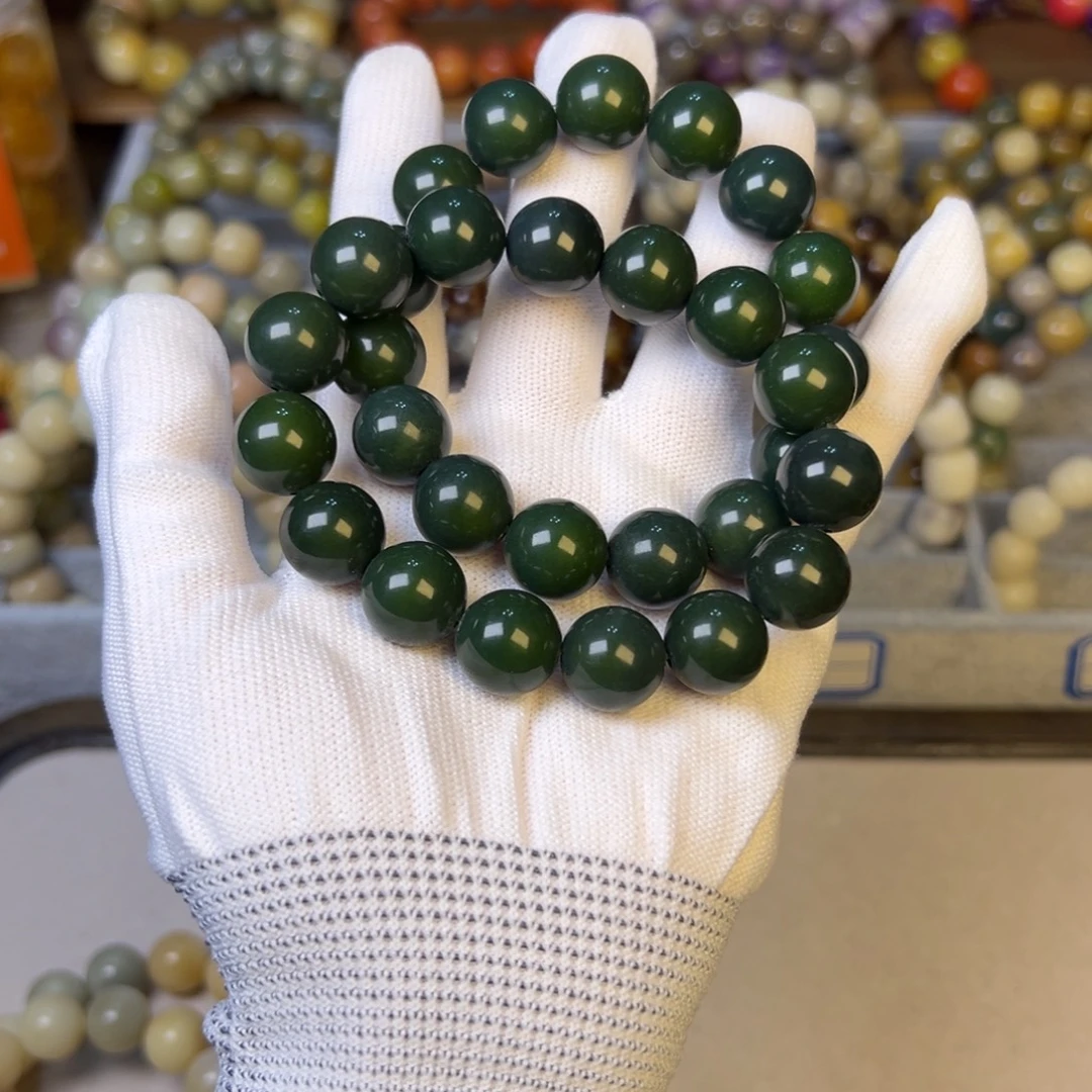 手串菩提根/象牙果墨绿卡14