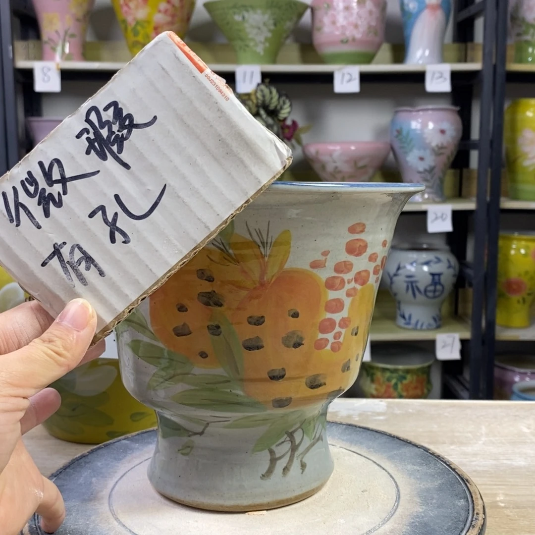 景德镇手工手绘陶瓷花盆