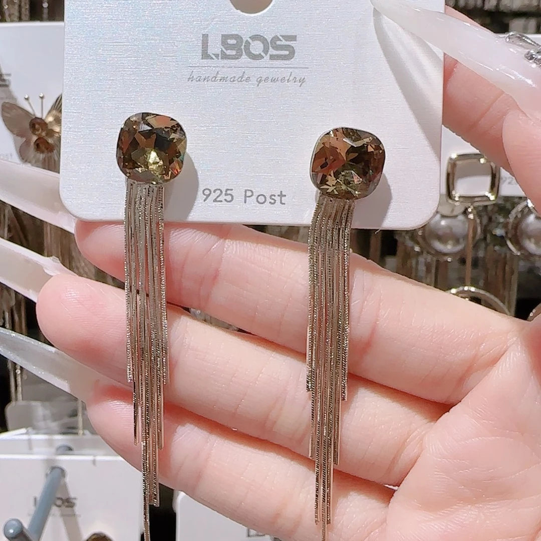 铜合金锆石925银耳环