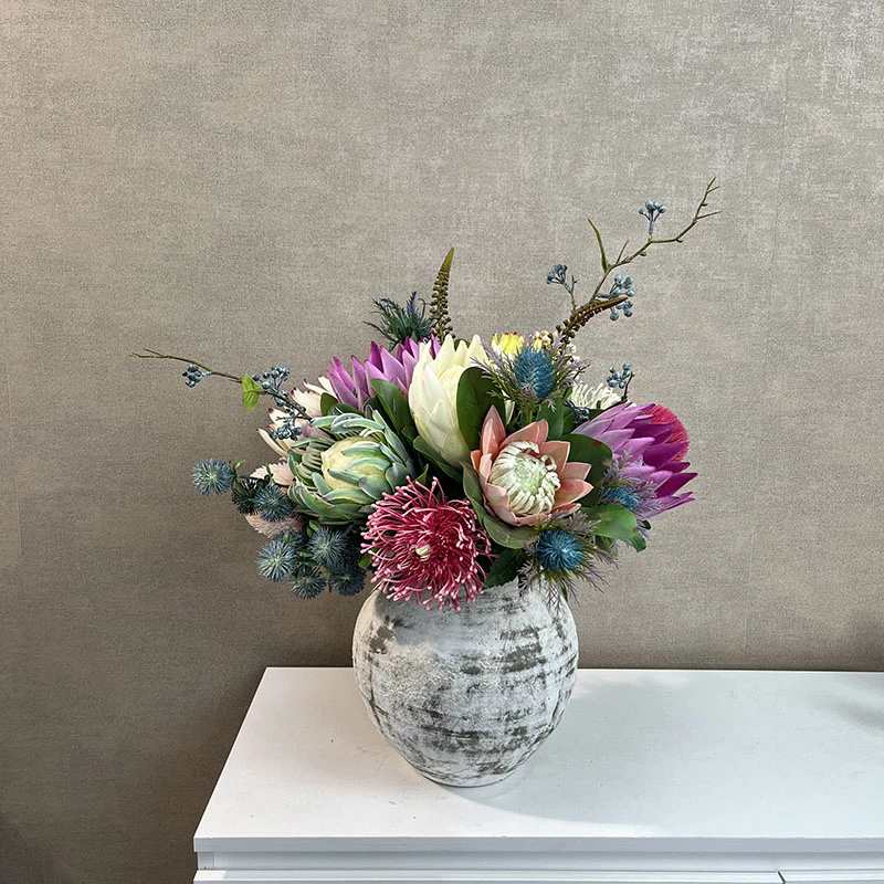 繁帝款花束 仿真花帝王花手札花束诧寂风软装摆设复古风假花装饰