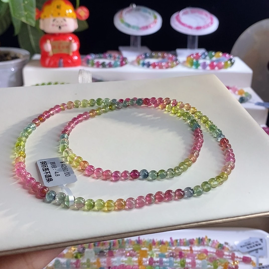 未镶嵌手链碧玺西瓜三圈