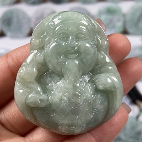 翡翠颈饰未镶嵌财神爷福利