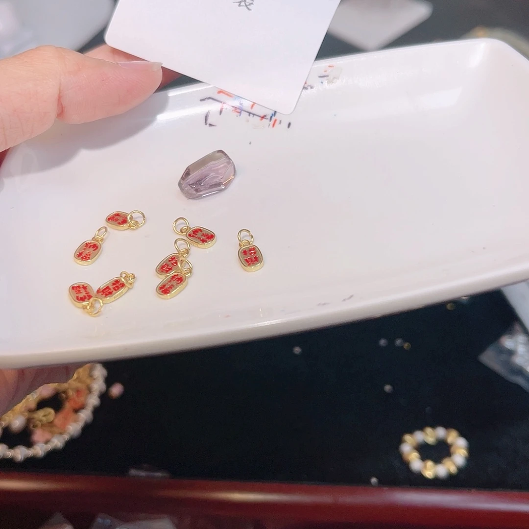 紫晶珠宝半成品银S925镀金镶嵌85