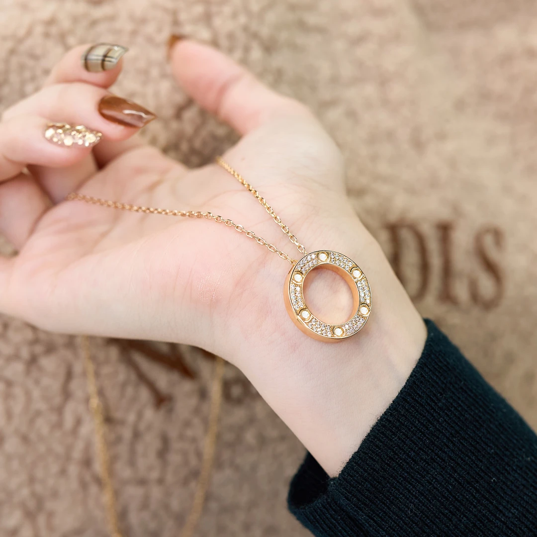 恒美娜大饼情侣项链气质毛衣链轻奢百搭时尚圈圈小众