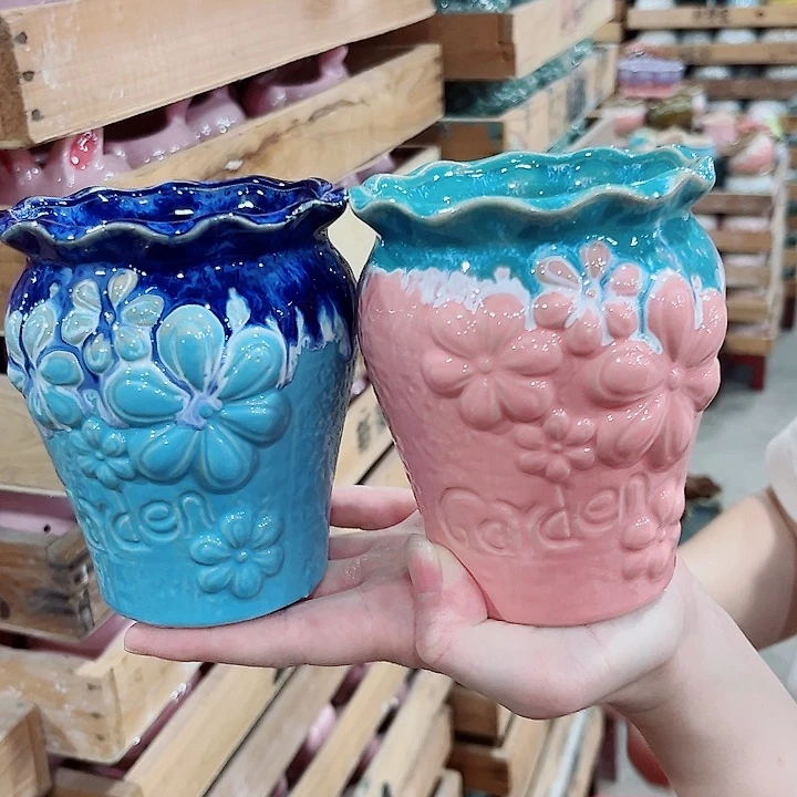 有孔.凑单10元陶瓷花盆发货！