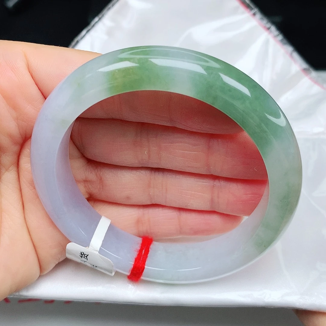 翡翠手镯未镶嵌冰胶春彩5