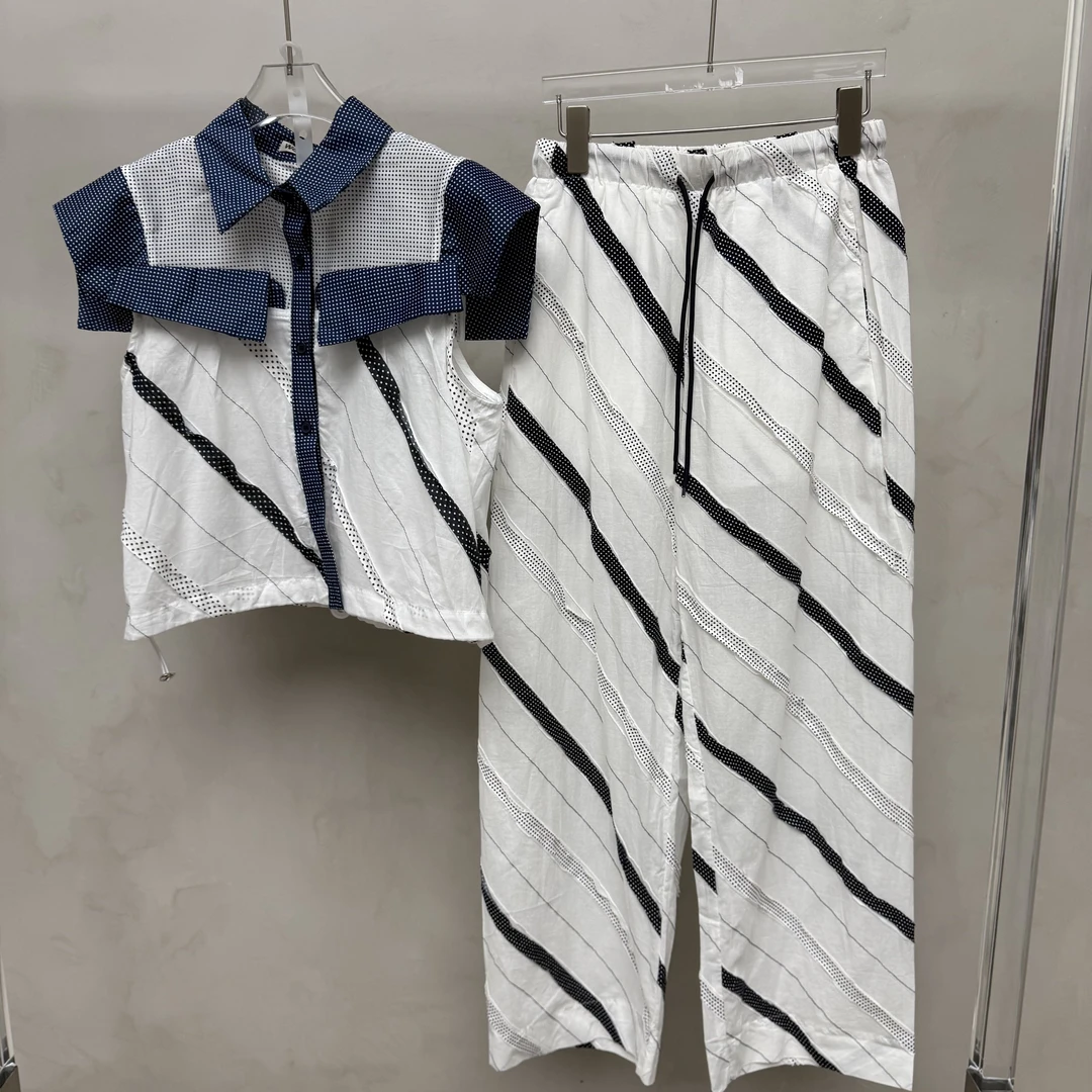 AN9.Studio︱斜条纹织带麻料套装A229