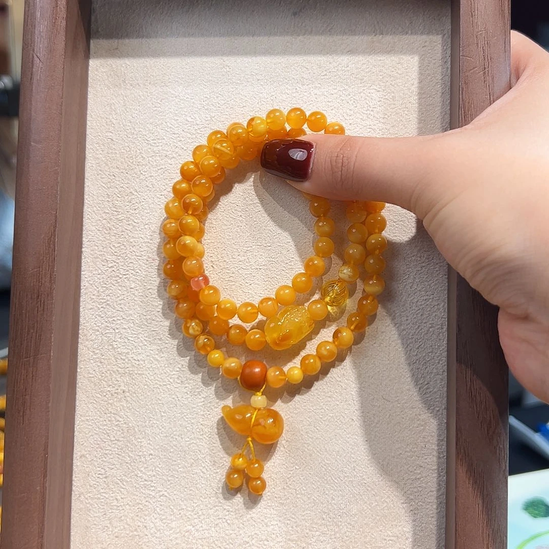 手链蜜蜡未镶嵌6.7mm蜜蜡手串