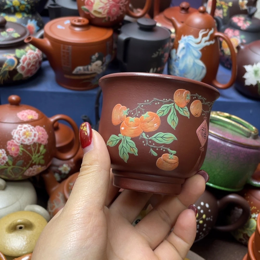 茶杯红泥紫砂主人杯150cc