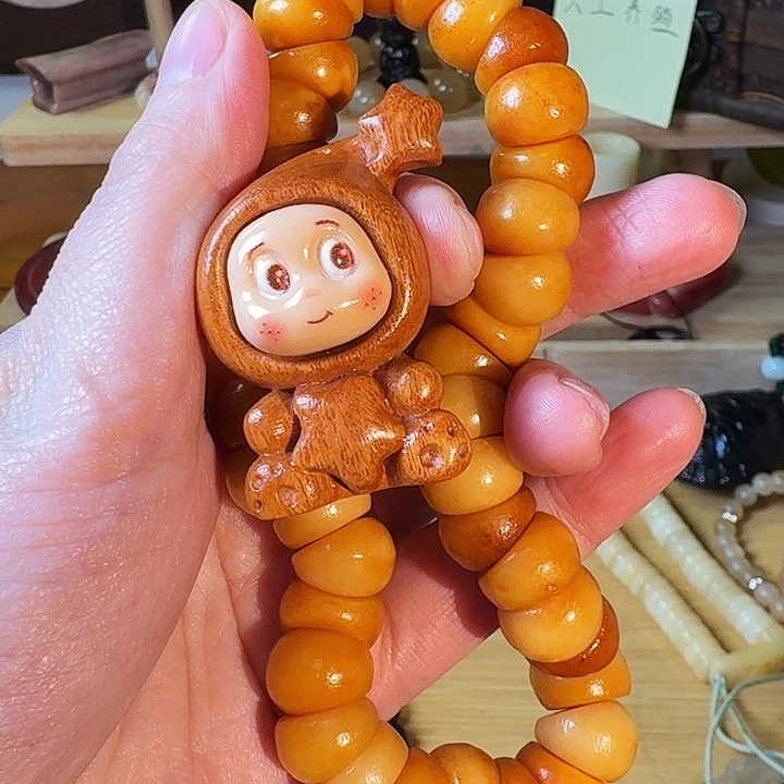 L****非金属牦牛骨大肠手串➕星星人