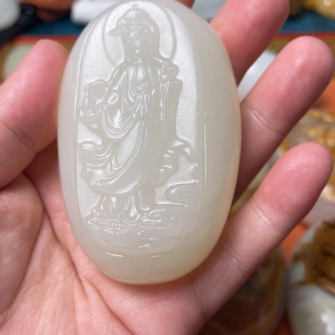 石材天然方解石手把件不退换