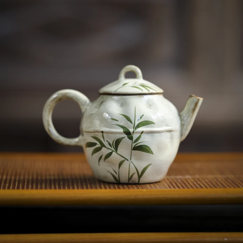 【静姐小院】手绘竹子手捏壶180ml（Q6701）
