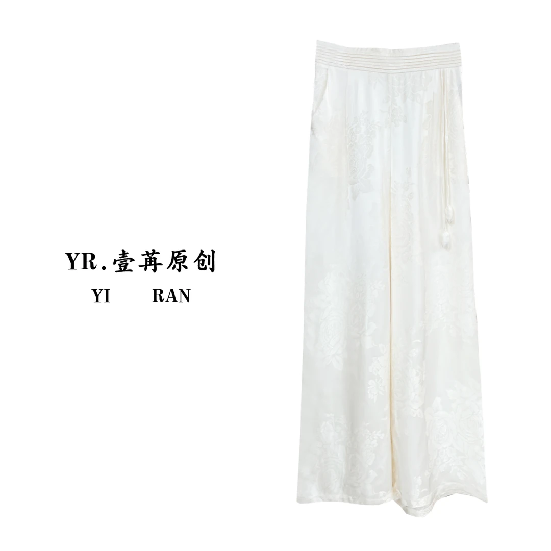 【壹苒原创】专注原版；新款时尚提花中式直筒裤YC51038