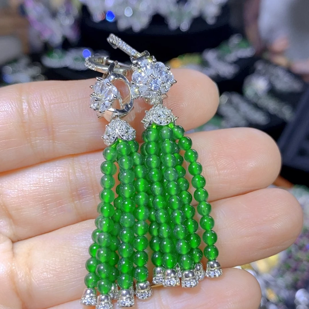 翡翠颈饰银S925镶嵌天然翡翠